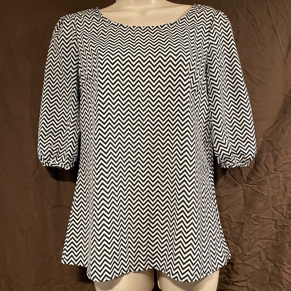 Chevron black/white dress top - Picture 1 of 5